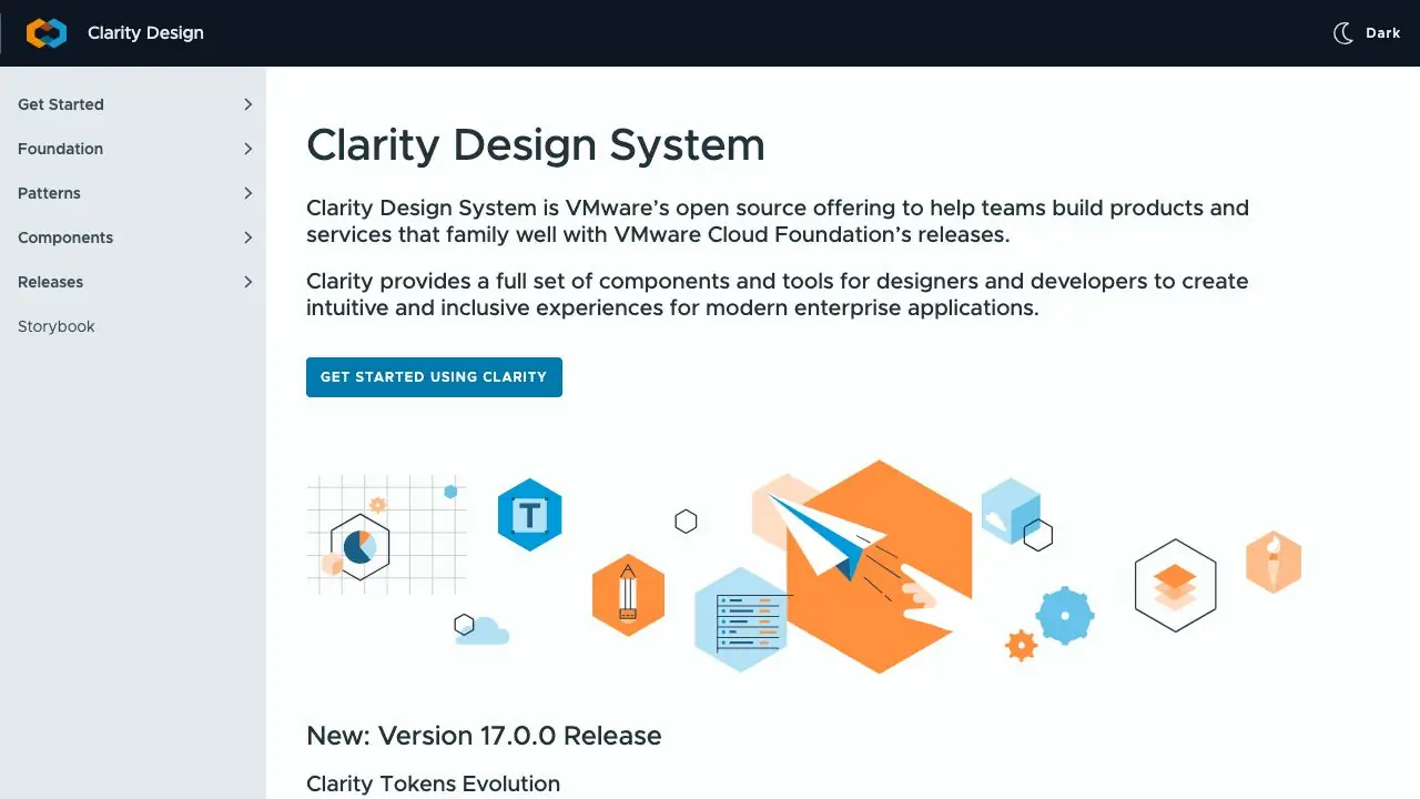 Screenshot of VMware Clarity Design System