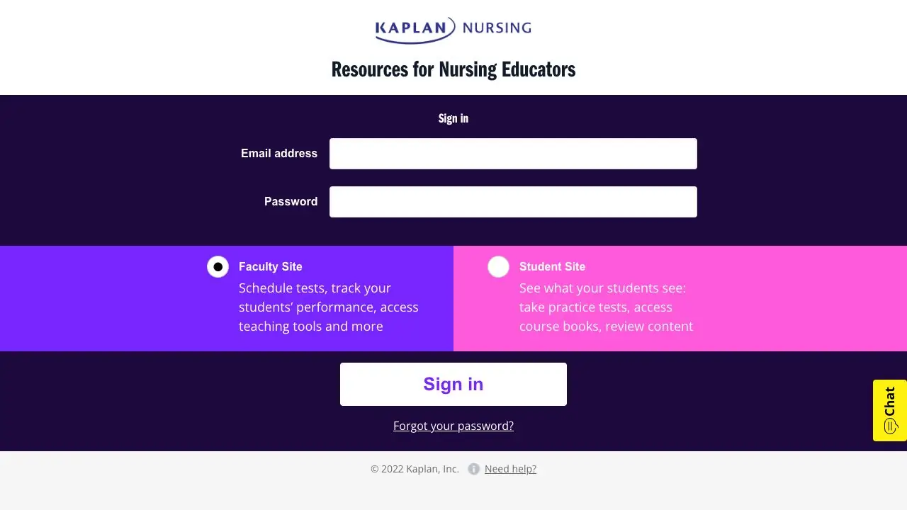 Screenshot of Kaplan Nursing