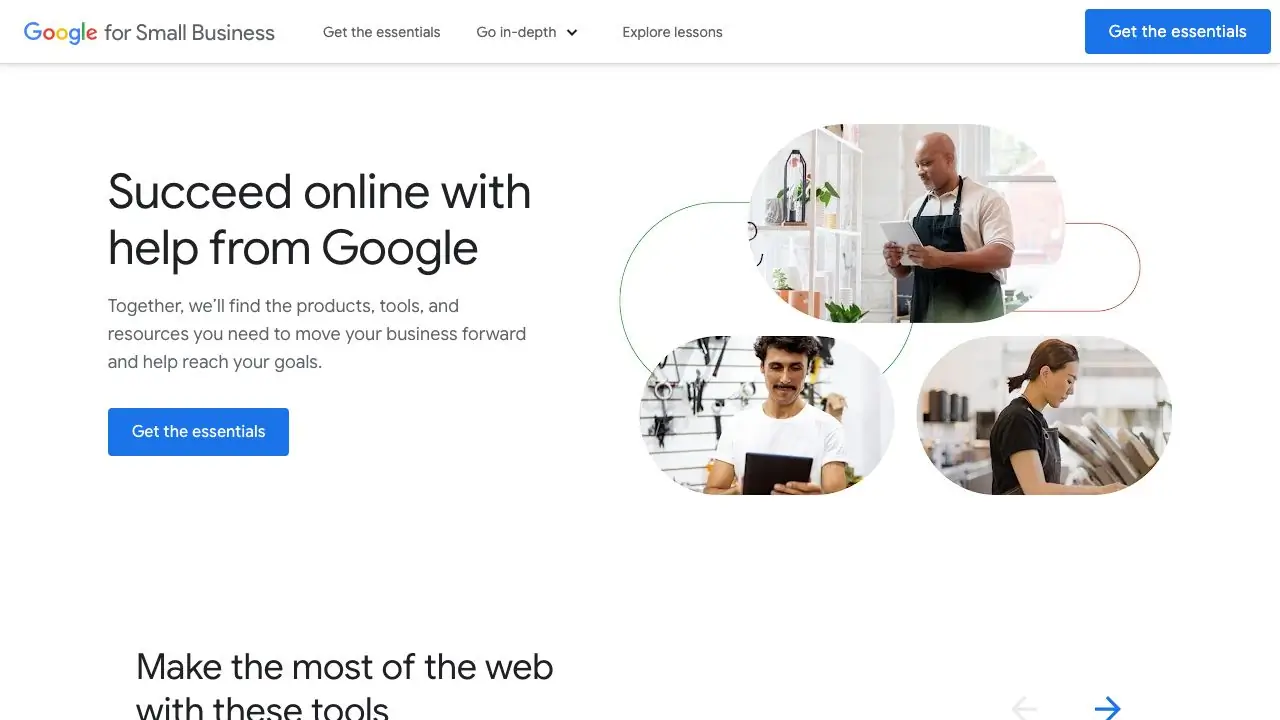 Screenshot of Google for Small Business