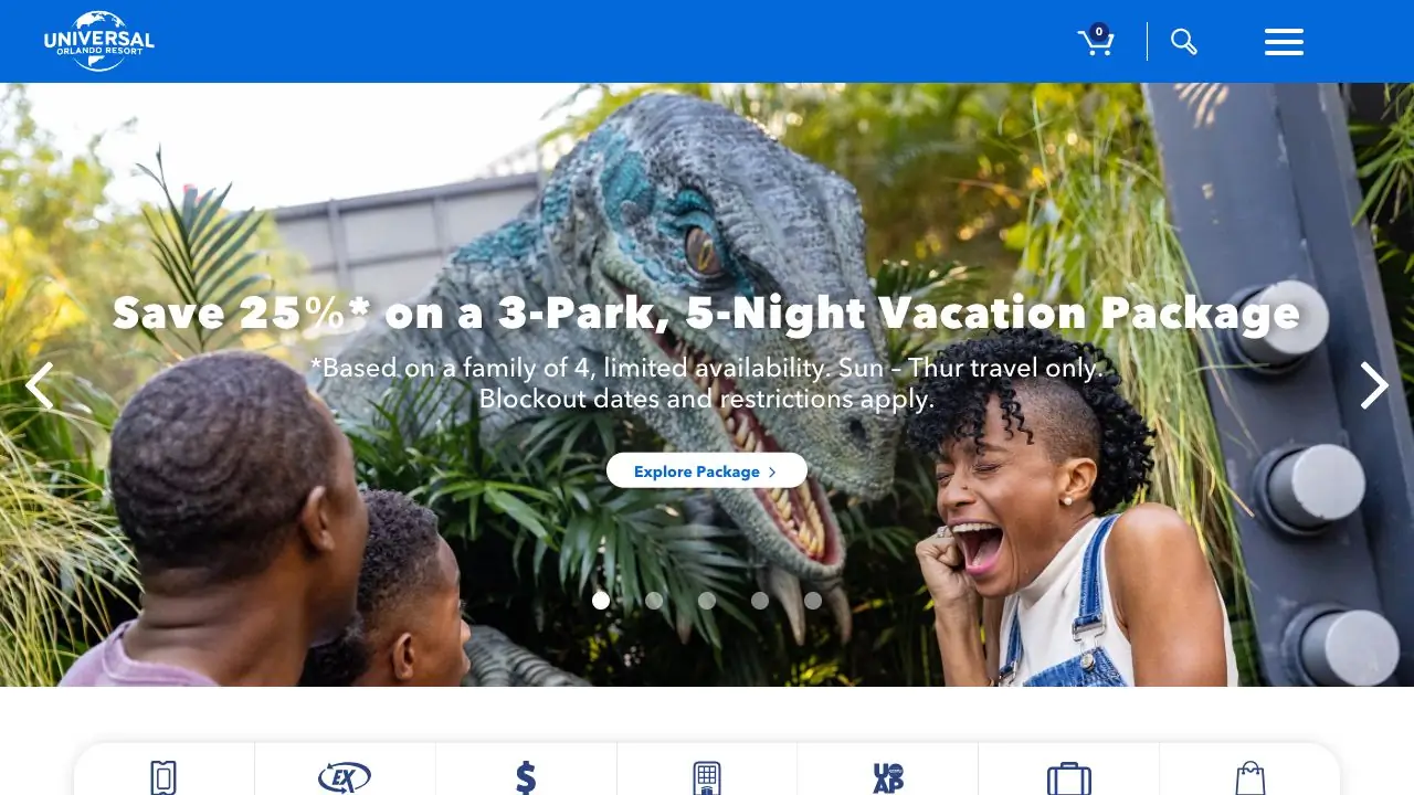 Screenshot of Universal Orlando Resort