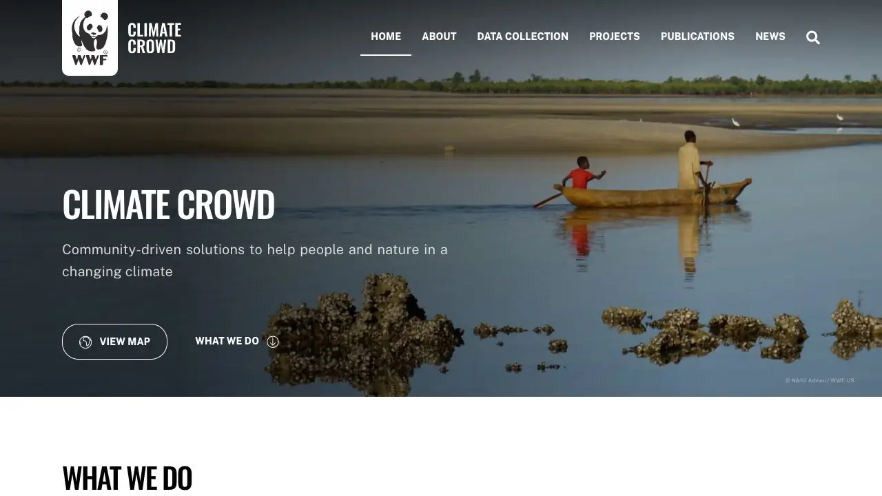 Screenshot of World Wildlife Fund Climate Crowd